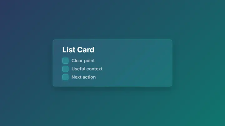 List Card frost preview