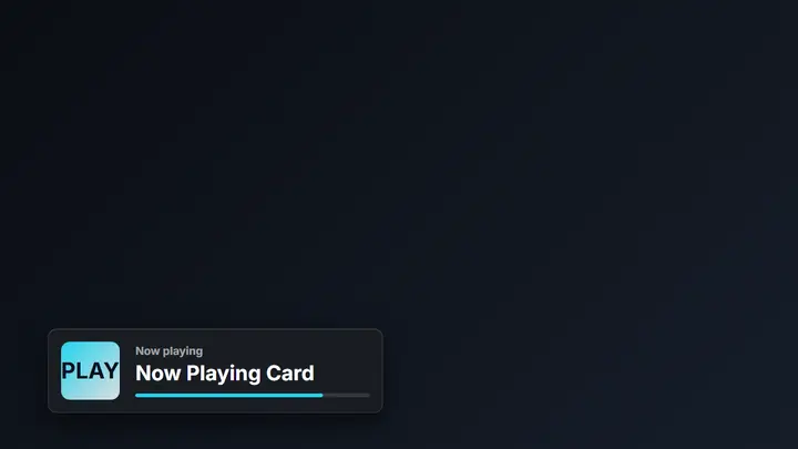 Now Playing Card dark preview