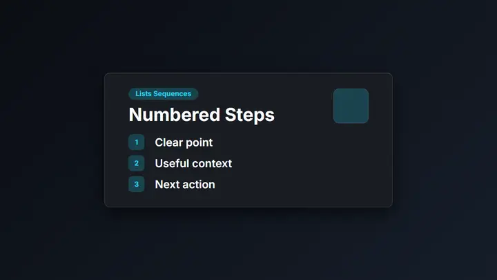 Numbered Steps dark preview